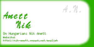 anett nik business card